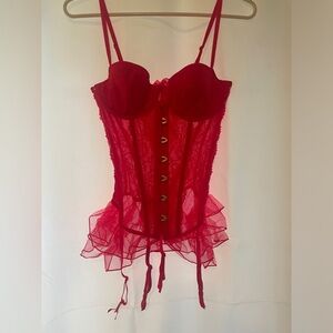 Victoria’s Secret Red Gartered bustier Corset